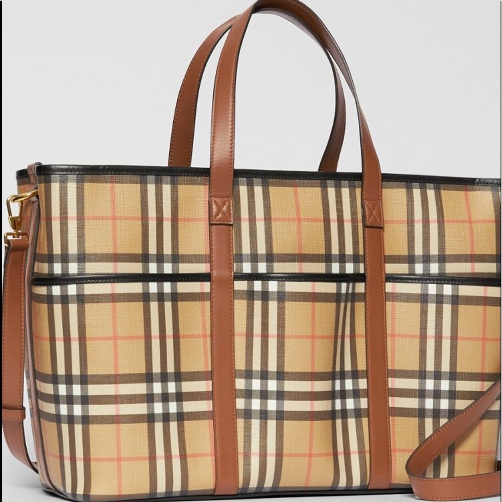 NWT! 67% off SALE!! Authentic Burberry Vintage Check Diaper Tote Bag